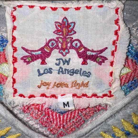 Johnny Was Tunic Tee Boho Embroidered Top Relaxed Fit Bohemian Festival Blouse - Picture 5 of 6